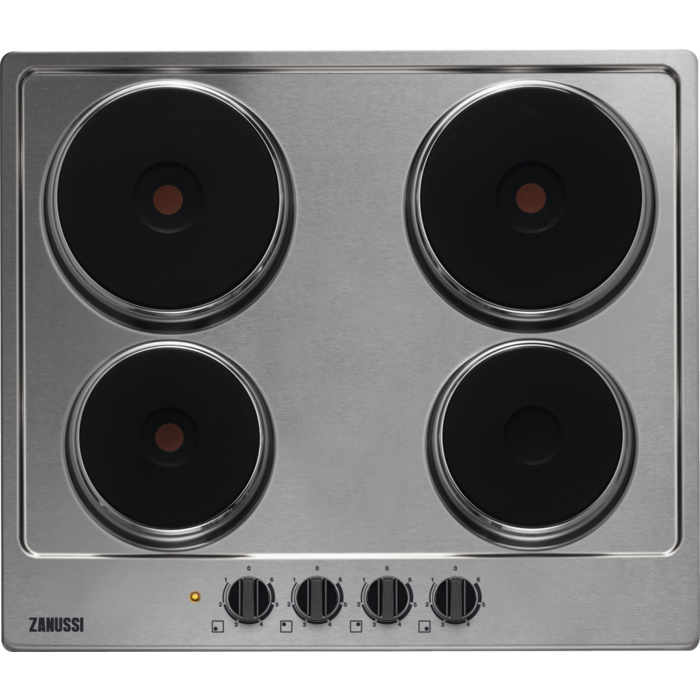 Zanussi 60cm 4 Rapid Zones Sealed Plates Hob. Front rotary controls